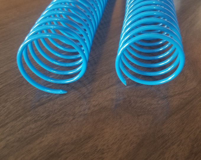 2 pieces of 1+1/2" x13" #2.5 Blue Plastic Spiral Coil, plastic spiral, bookbinding, replacement coil, large coil, coil binding