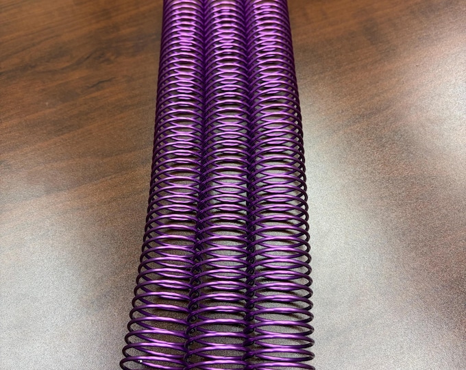 1 Piece of 1+1/4" x12" #4 Violet Solid Spiral Aluminum, Replacement Coil, Bookbinding Coil, Coil Binding