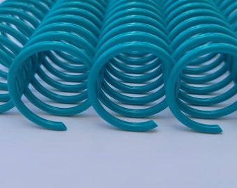 2 pieces of 3/4" x12" #4 Teal Plastic Spiral Coil, notebook coil, replacement coil, bookbinding coil, DIY binding, plastic coil