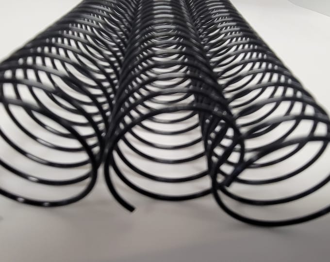 1 piece of 1" x12" #4 Black Wire Spiral Coil, bookbinding coil, DIY binding, replacement coil, binding supply