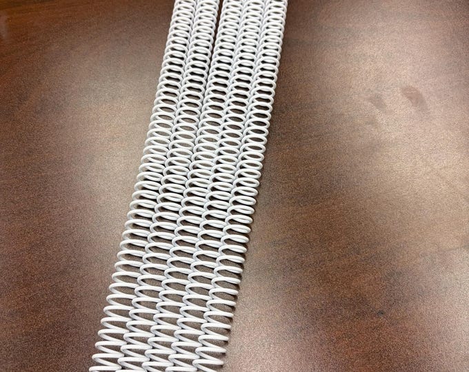 5 Pieces of 1/2" x12" #4 White Spiral Plastic, Replacement Coil, Bookbinding Coil, Coil Binding
