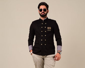 Handmade Stylishly Designed Jodhpuri Bandhgala Suit with Indian Breeches| Royal Party Dress for Weddings |  Free Personalization |