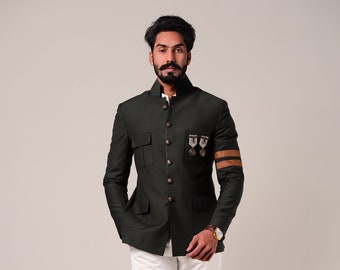 Stylish Partywear Jodhpuri Bandgala Suit in Dark Green Color | Perfect Dress for Parties , Wedding Functions , Sangeet , Ring Ceremony