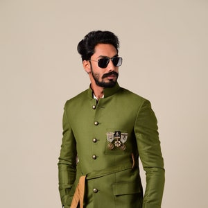 Bespoke Contemporarily Styled Indian Waist Belted Royal Jodhpuri Bandhgala Suit | Perfect Wedding and Party Wear | Free Personalisation