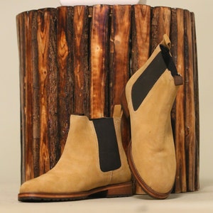 Exclusive Handmade Agra Leather Chelsea Boots for Men Bespoke Sizes Flaunt beneath Jeans image 5