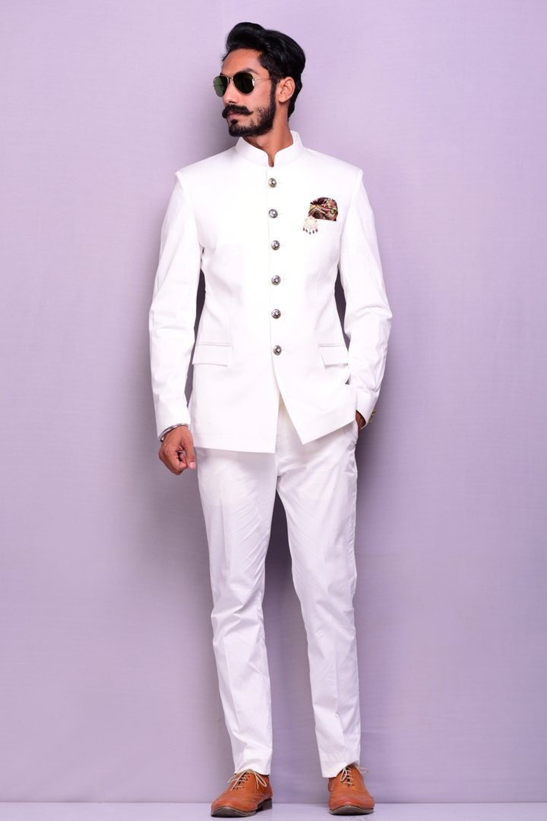 Green Jodhpuri Suit | Blazer With White Trouser | Wedding Suit | Sainly–  SAINLY