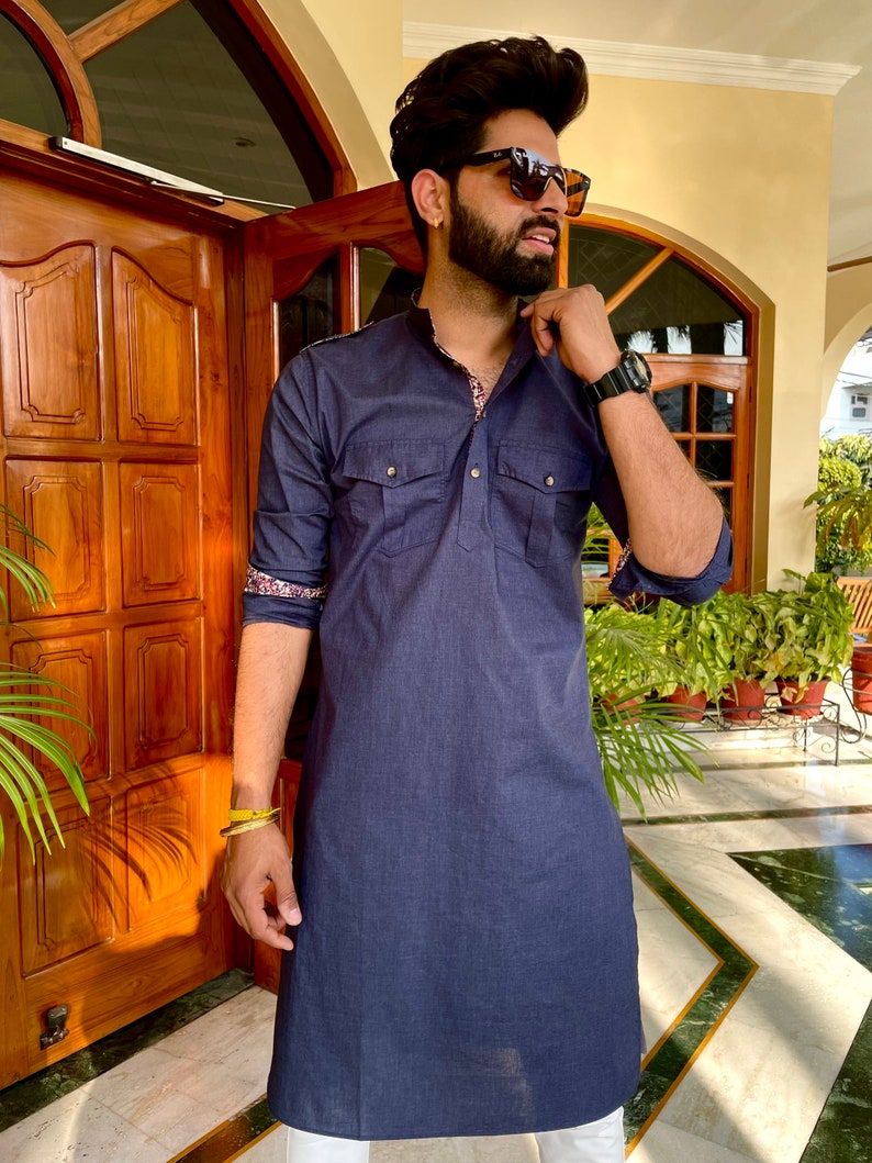 Men Traditional Short Kurta Pajama Set 