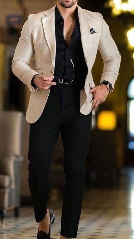 Tan Blazer with Black Chinos Outfits (58 ideas & outfits)  Mens fashion  blazer, Dress suits for men, Fashion suits for men