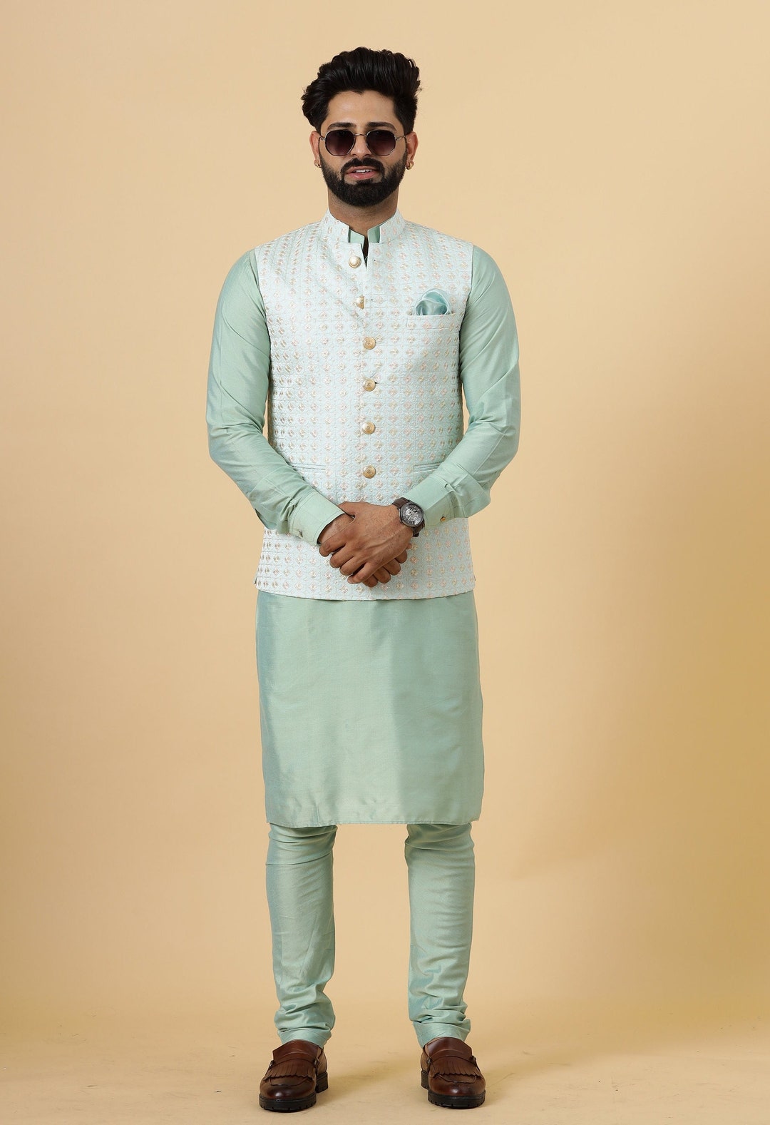 Sehej Green Long Kurta Set