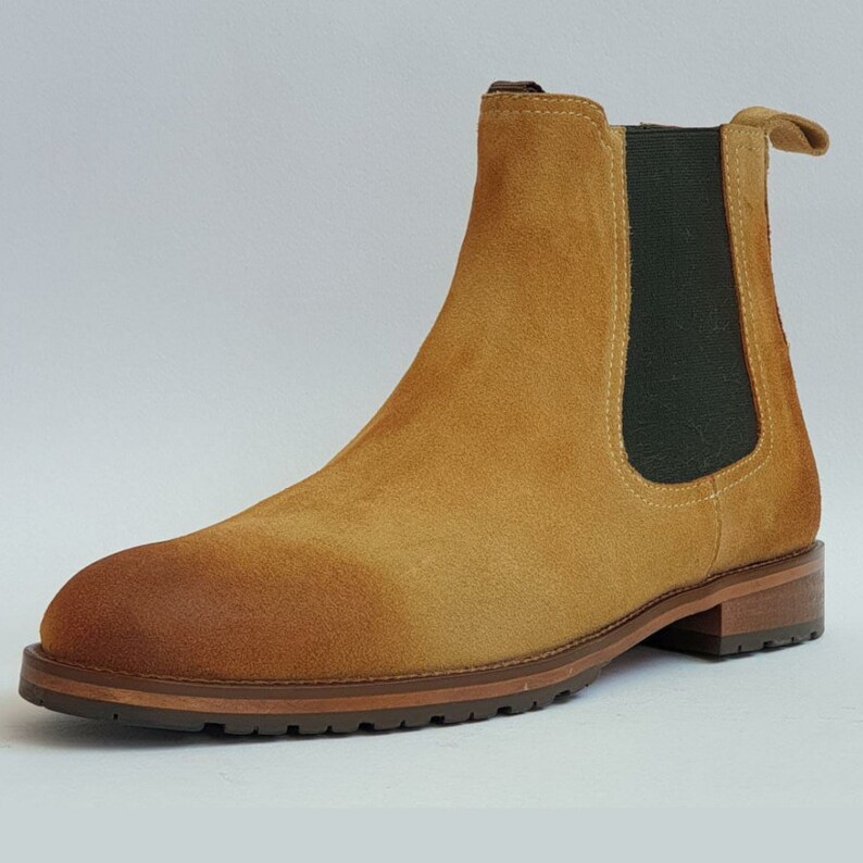 Exclusive Handmade Agra Leather Chelsea Boots for Men Bespoke Sizes Flaunt beneath Jeans image 7