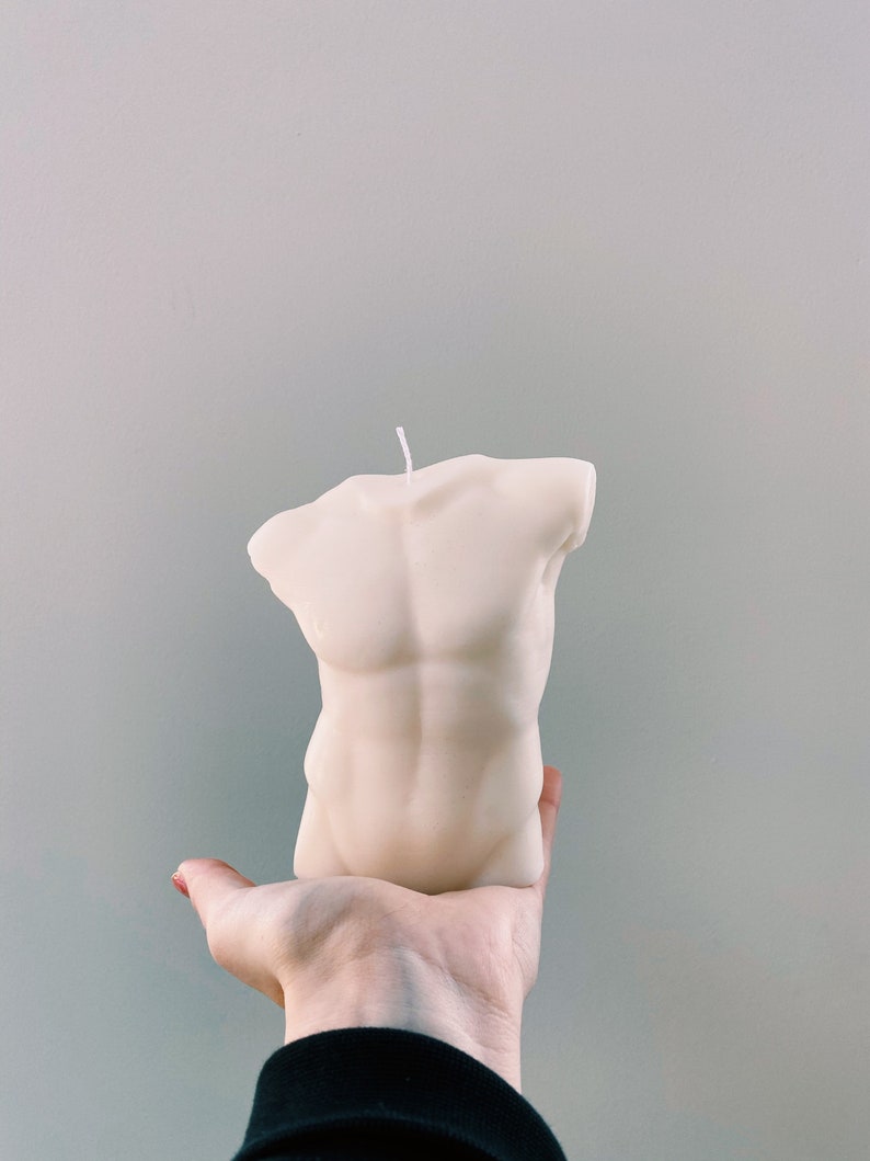 Nude Candle God Candle White Male Torso Candle Apollo Men Candle Soy Wax LARGE Nudity Candle