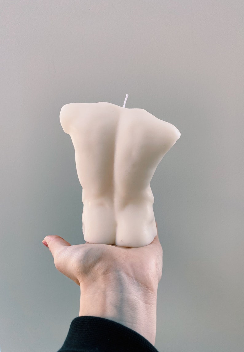 Nude Candle God Candle White Male Torso Candle Apollo Men Candle Soy Wax LARGE Nudity Candle