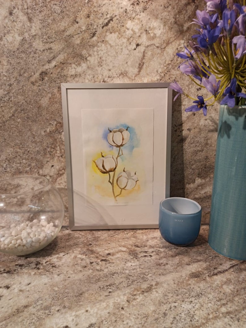 original watercolor organi\u0441 cotton nature eco style ecology plant