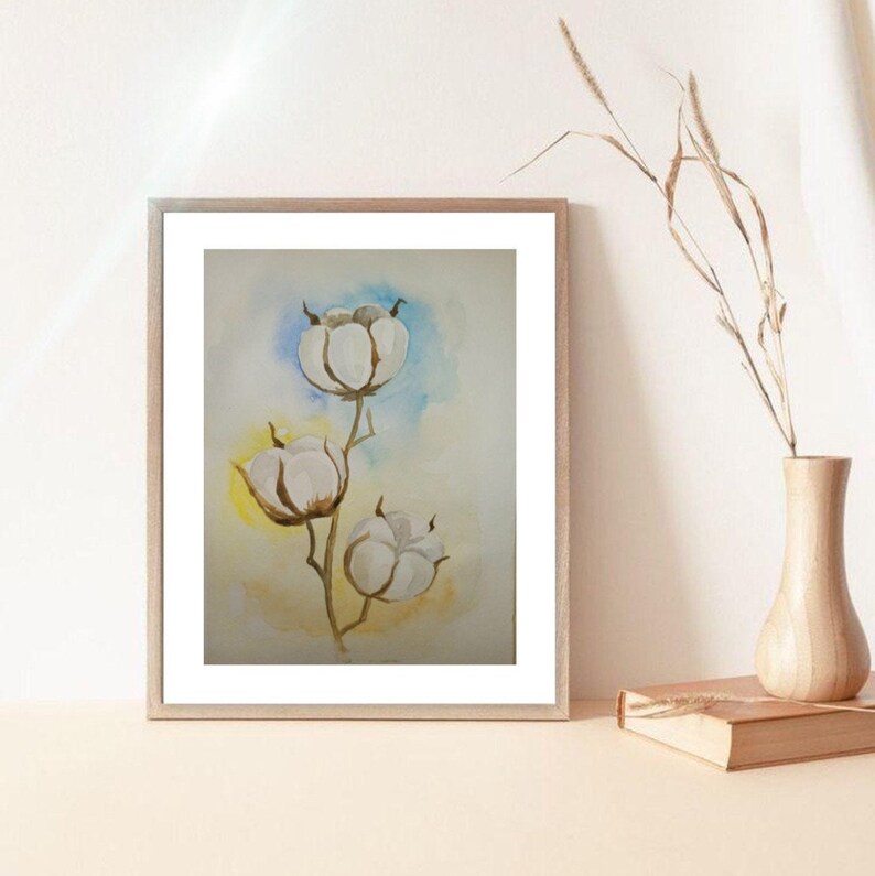 original watercolor organi\u0441 cotton nature eco style ecology plant