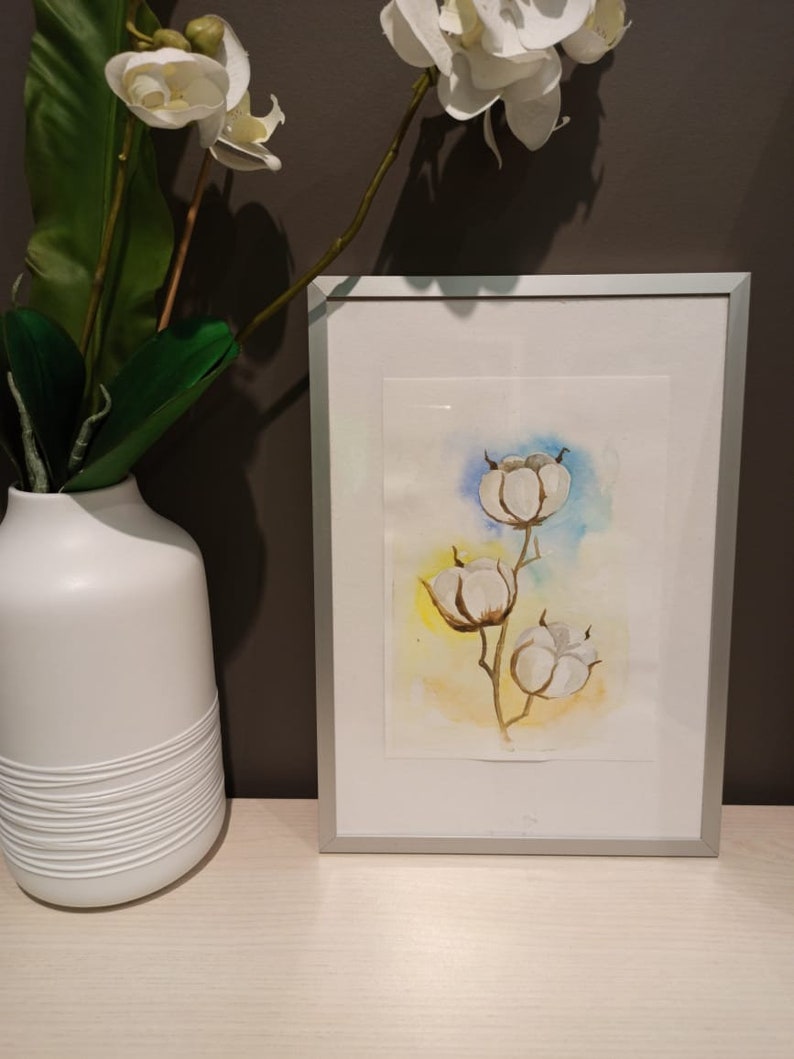 original watercolor organi\u0441 cotton nature eco style ecology plant