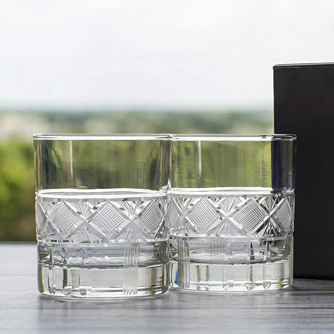 Beautiful Crystal Whiskey Glasses Set Vintage Style Crystal Glasses