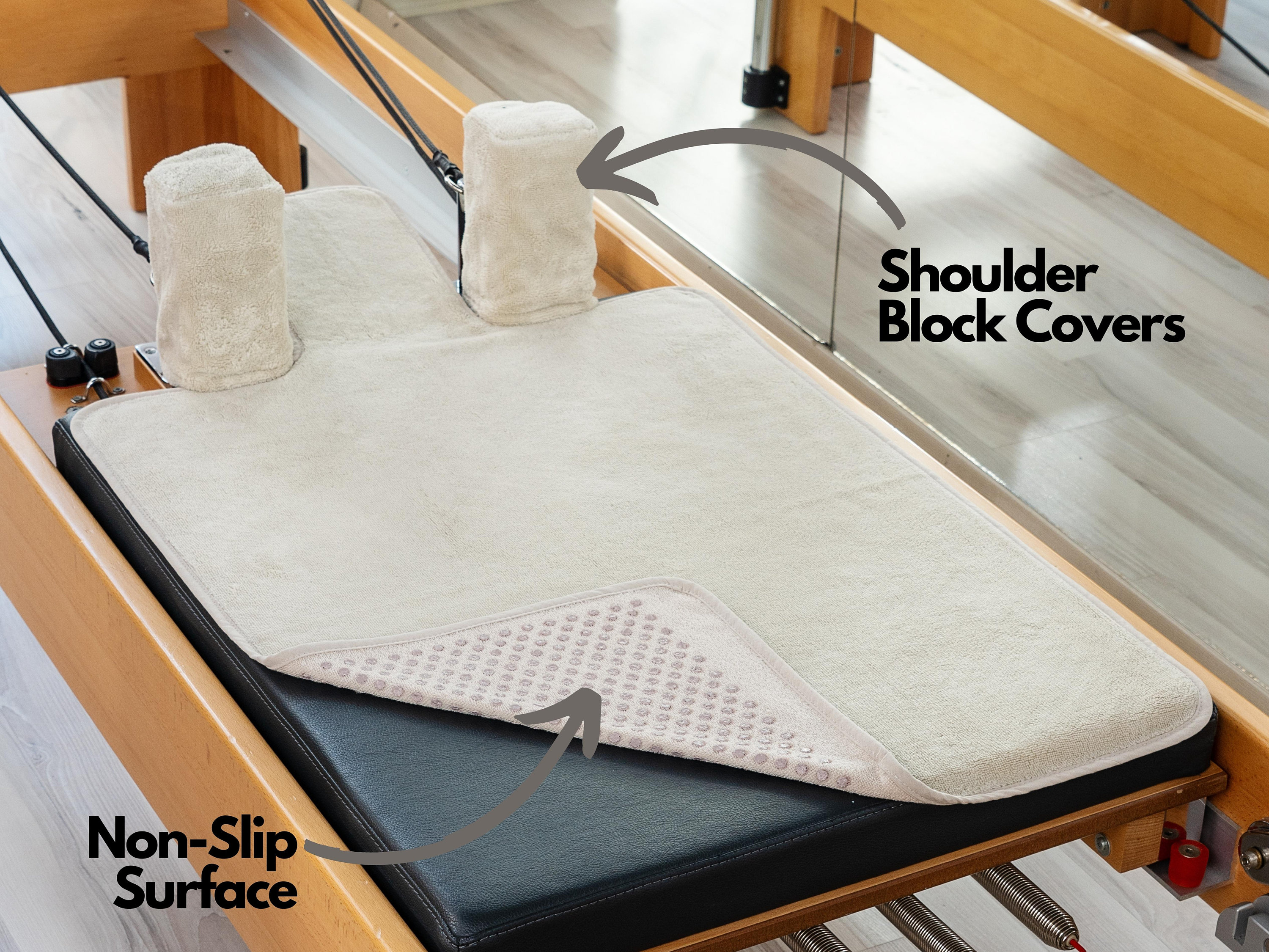 Pilates Reformer Non-slip Mat Towel With Shoulder Blocks Cover