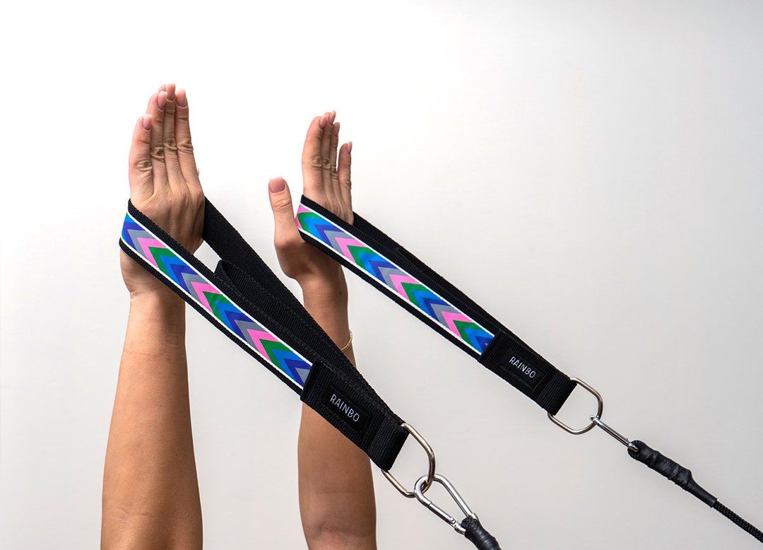 Double Pilates Straps Set Neon Print, Pilates Reformer Loop, Pilates