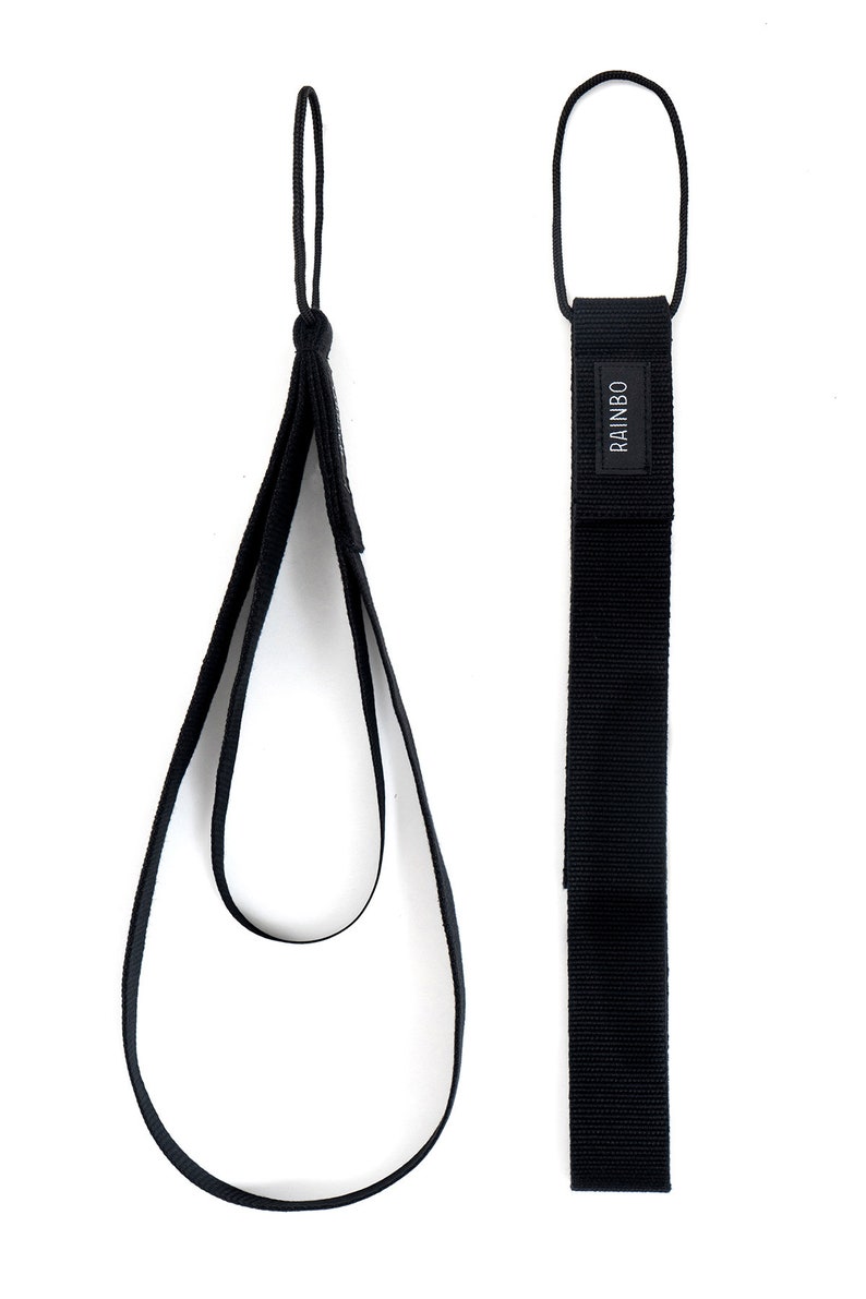 Pilates Double Loop Set Black Color, Reformer Straps, Pilates