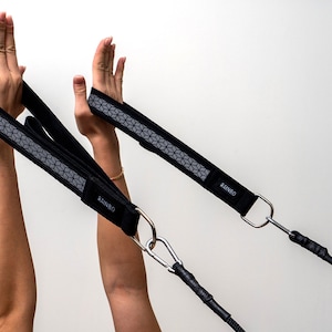 Pilates Double Loop Geometric Print Set, Personal Reformer Pilates Equipment, Patterned Pilates Accessory, D Ring Straps, Birthday Gifts