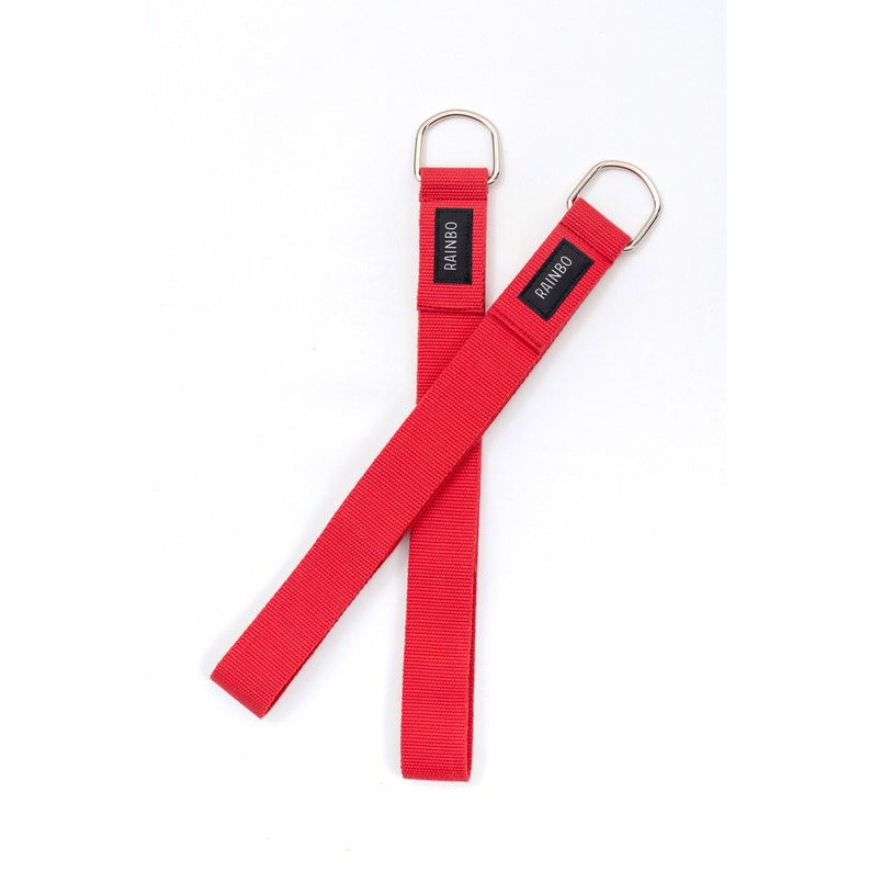 D Ring Pilates Straps, Pilates Accessories Red Double Loop Straps for Reformer Pilates Pilates Equipments