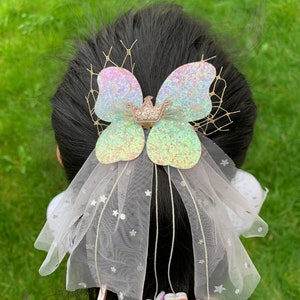 Butterfly Glitter Bow Clip