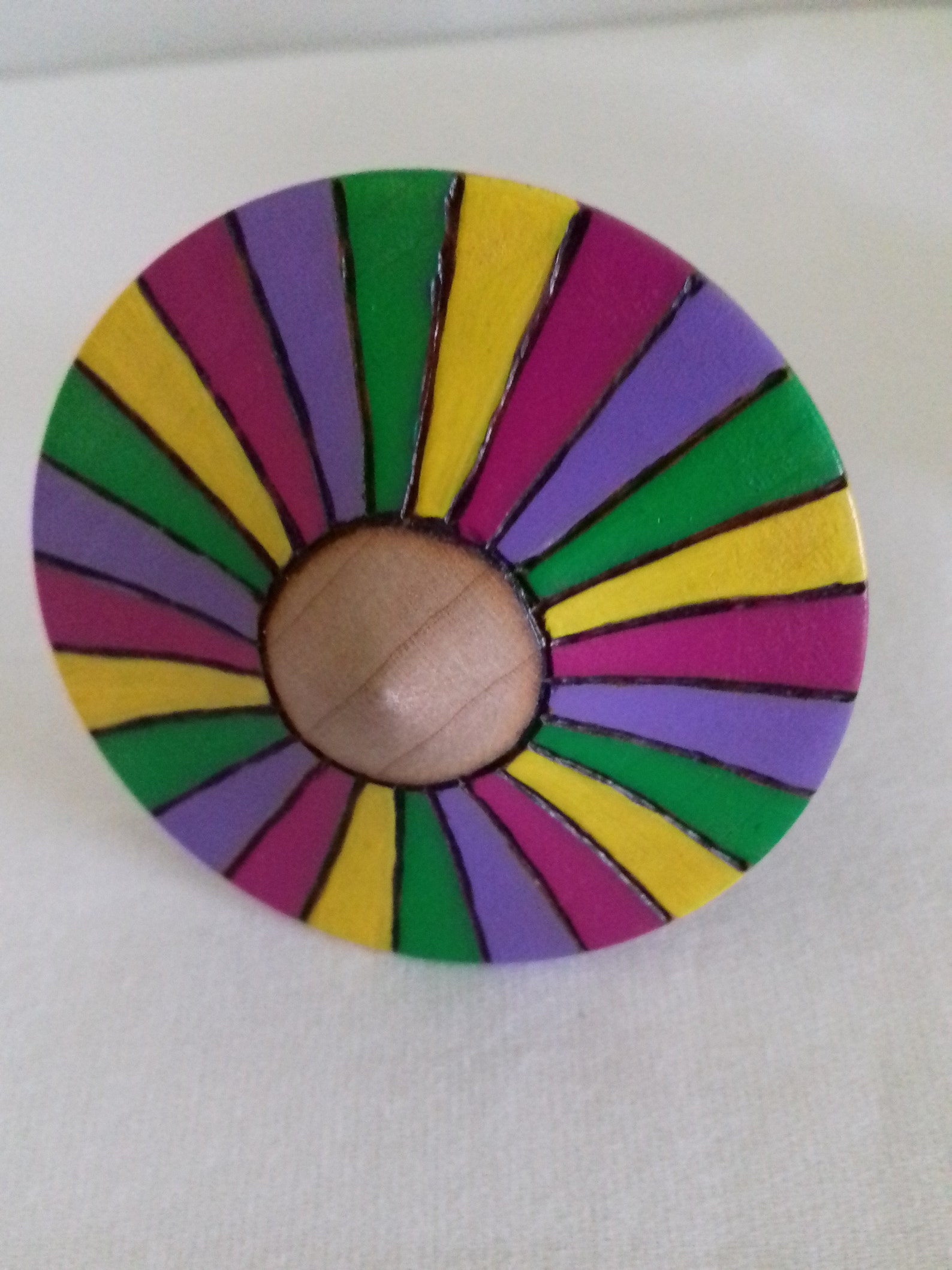 Spinning Tops Wood Spinners Colourful Woodturned and Painted Etsy