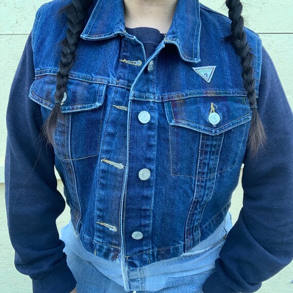 vintage guess denim vest - image 2