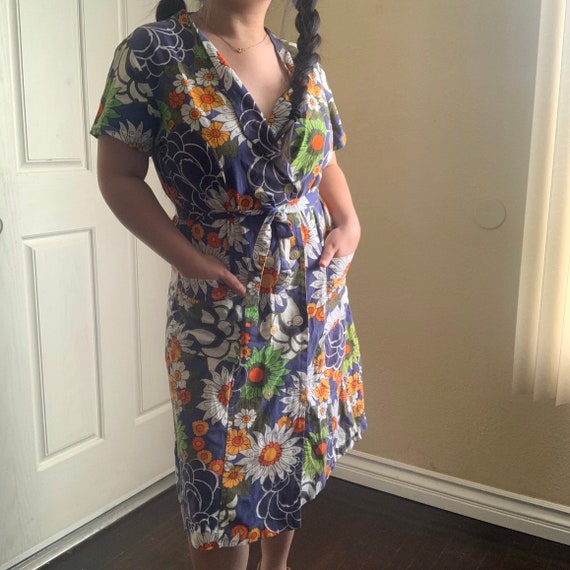 beautiful floral 70s vintage dress - image 1