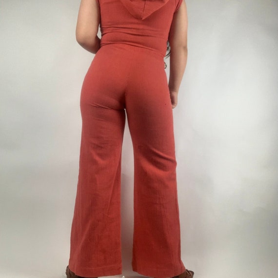 vintage 70s hooded bellbottom jumpsuit - image 7