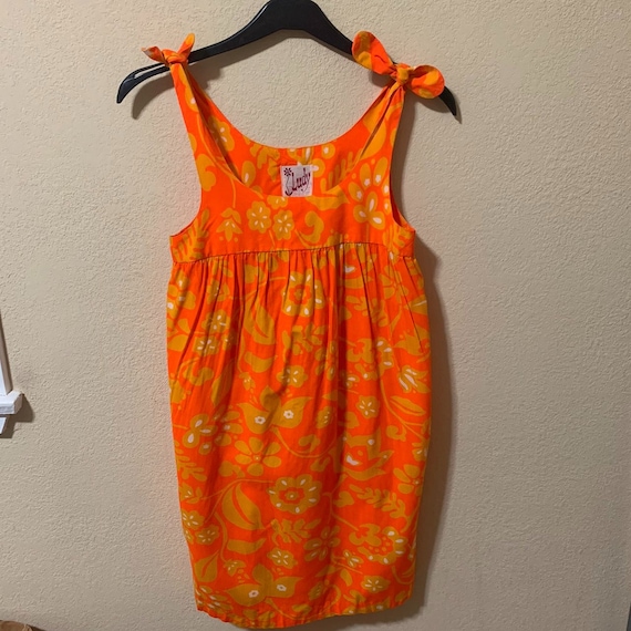 vintage orange floral sundress