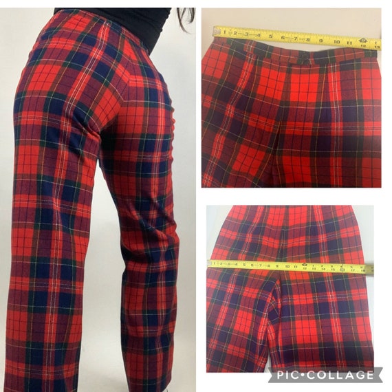 Vintage 70s plaid wool pants - image 4