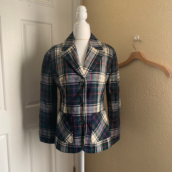 vintage pendleton plaid blazer - image 1