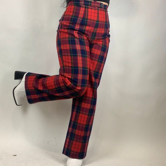 Vintage 70s plaid wool pants - image 2