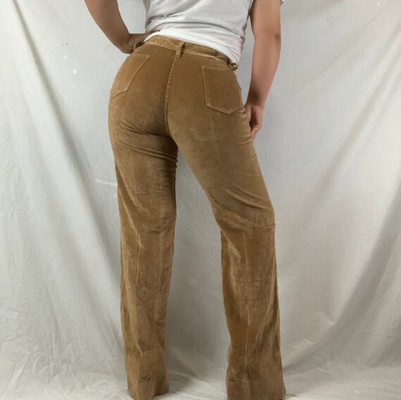 vintage 70s high waisted velvet pants by H Bar C … - image 3