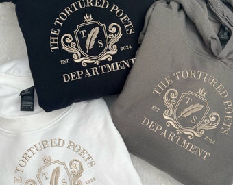 The Tortured Poets Department / taylor swift inspired embroidery / Custom embroidered Sweatshirt