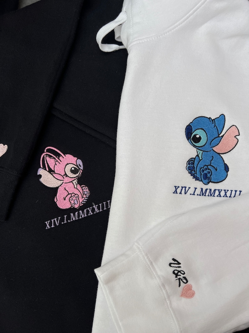 Couple Embroider sweatshirt / Special Date sweatshirt / Friend sweatshirt or hoodie / Valentines day hoodies / Anniversary hoodies image 1