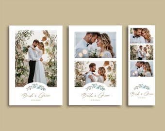 Hochzeit Photobooth Template Paket Sommer style (4x6, 2x6) mit PSD, PNG, dslrBooth Datei und Schrift