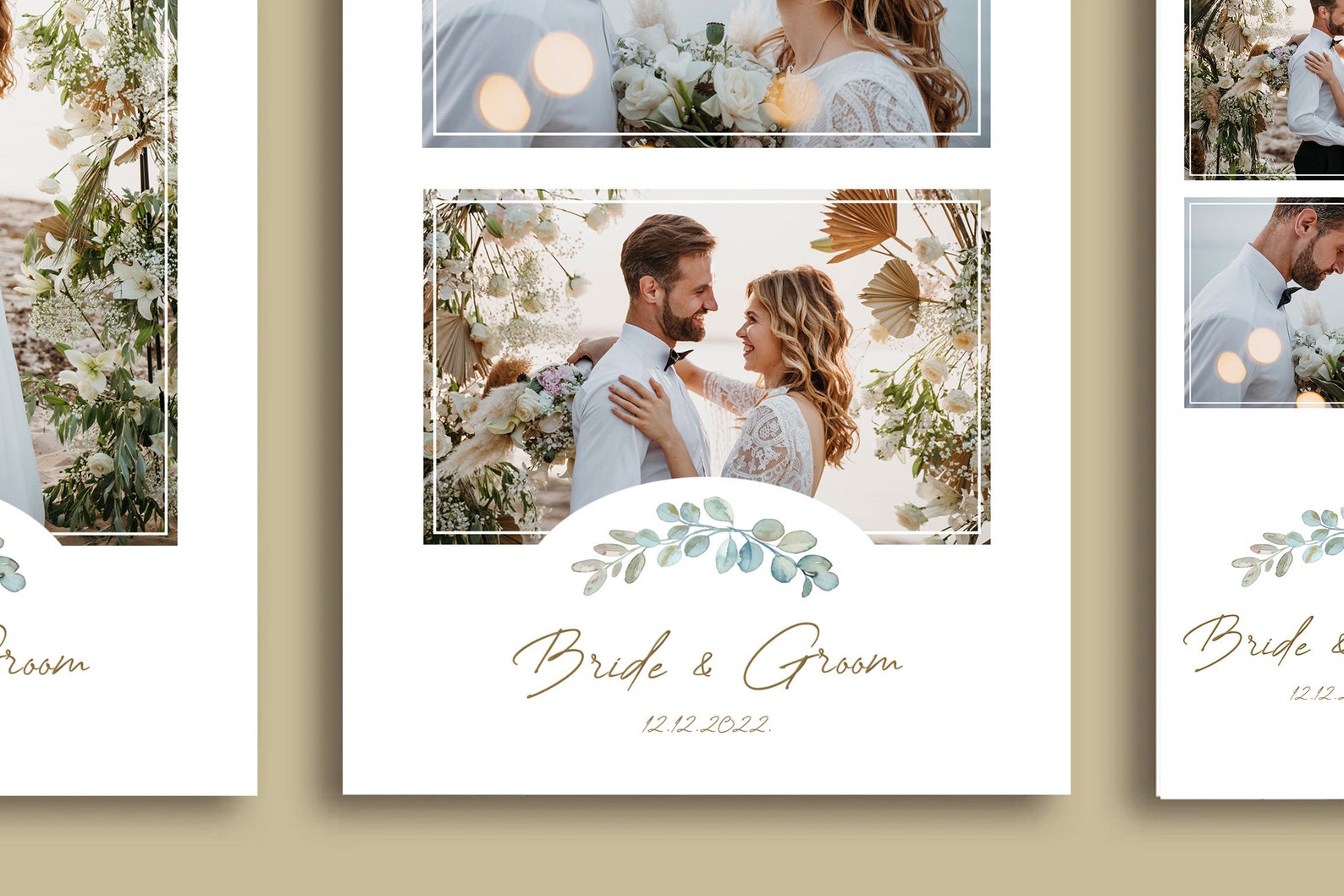 Wedding Photo Booth Template Package Summer Style 4x6, 2x6 With PSD, PNG, Dslrbooth File and
