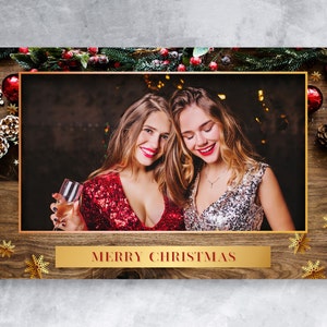 Plantilla para fotomatón navideño (4 x 6) con archivos PSD, PNG, dslrBooth y fuente