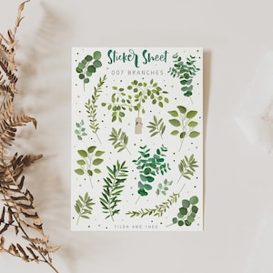 Sticker Sheet Eucalyptus Branches A6 Sticker Sheet Branches - Calendar Stickers - Bullet Journal Stickers - Planner Stickers, Book Stickers