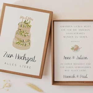 Geschenkschachtel Hochzeitstorte Geldgeschenk Hochzeit Geldgeschenk mit Namen des Brautpaars - personalisiertes Hochzeitsgeschenk