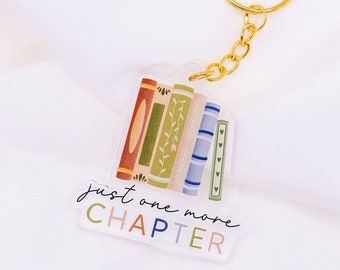 Keychain books reading "one more chapter" university gift acrylic - gift new apartment moving in key girlfriend gift bookworm