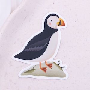 Sticker Puffin Island Vinyl Aufkleber Reise - Papageientaucher Sticker - Aufkleber Wasserflasche - Abziehbild Skandinavien Vogel