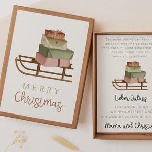 Gift box for Christmas sleigh - money gift Christmas - personalized Christmas gift money packaging