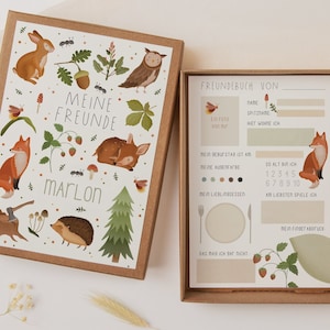 Cartes du livre d'amis forêt alternative créative au livre d'amis - cartes du livre d'amis au format A5 - cartes questions à remplir - pages amovibles