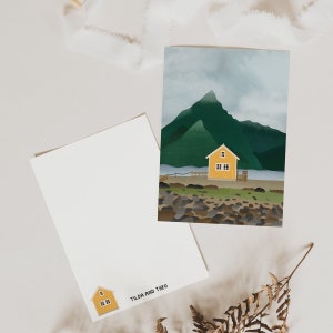 Postkarte Norwegen A6 Karte Reise - Postkarte Norwegischer Fjord - Geschenkverpackung Reise - Postkarte Norwegen