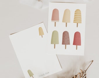 Postcard Ice Cream Card Summer Popsicles - Postcard Simply So - Gift Wrapping Children