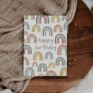 Geburtstagskarte Regenbogen A6 Postkarte zum Geburtstag - happy birthday Karte Kinder Regenbögen
