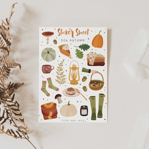 Sticker Sheet Herbst A6 Stickerbogen Cozy Autumn Aufkleber Kalender - Haftpapier Bullet Journal Sticker - Planner Sticker, Book Sticker